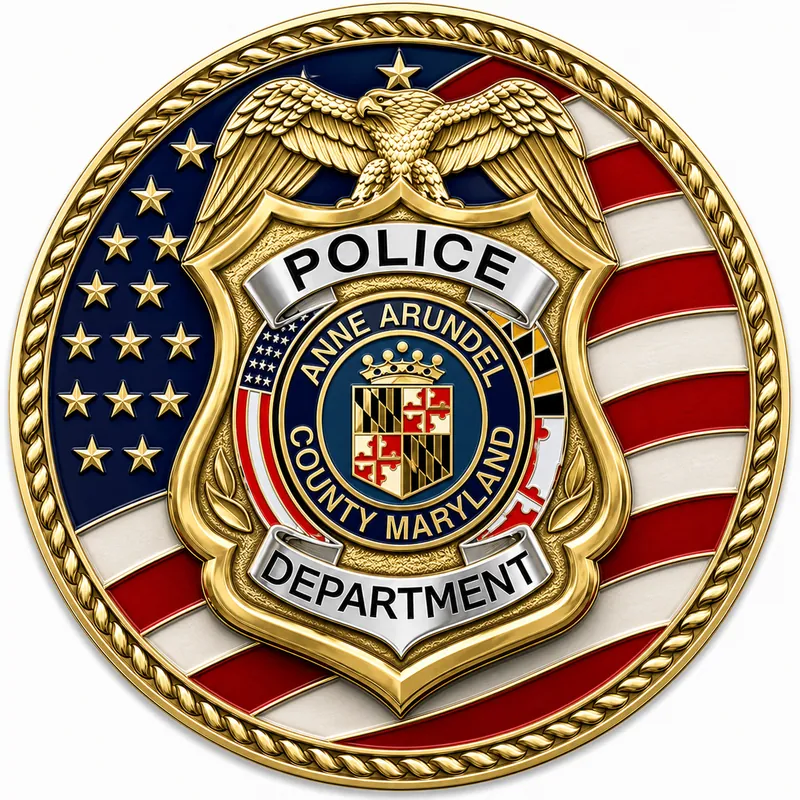 Rendered custom badge reverse with eagle and flag