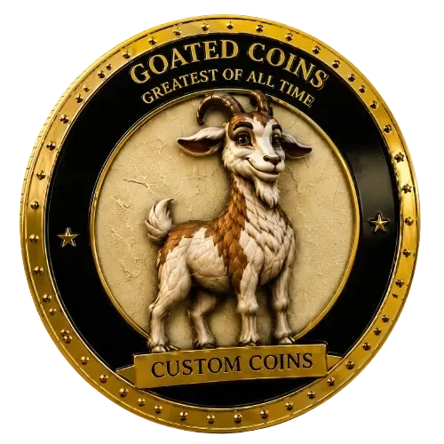 Finished GOATED COINS custom goat challenge coin