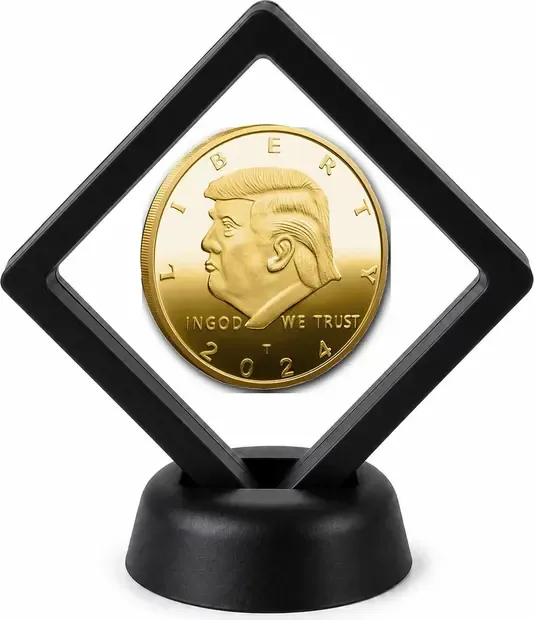 Donald Trump and Political Coin Display Stand with Coin of Choice