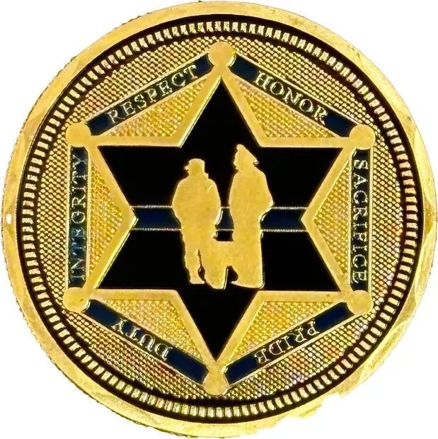 US Police Prayer Challenge Commemorative Gold Plated Coin