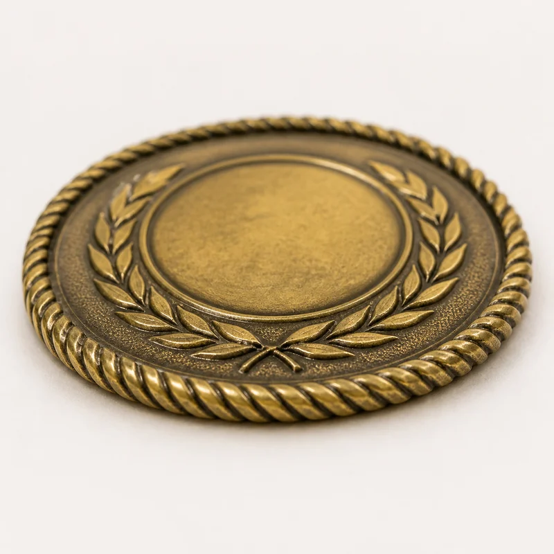 Close-up of a twisted rope coin edge