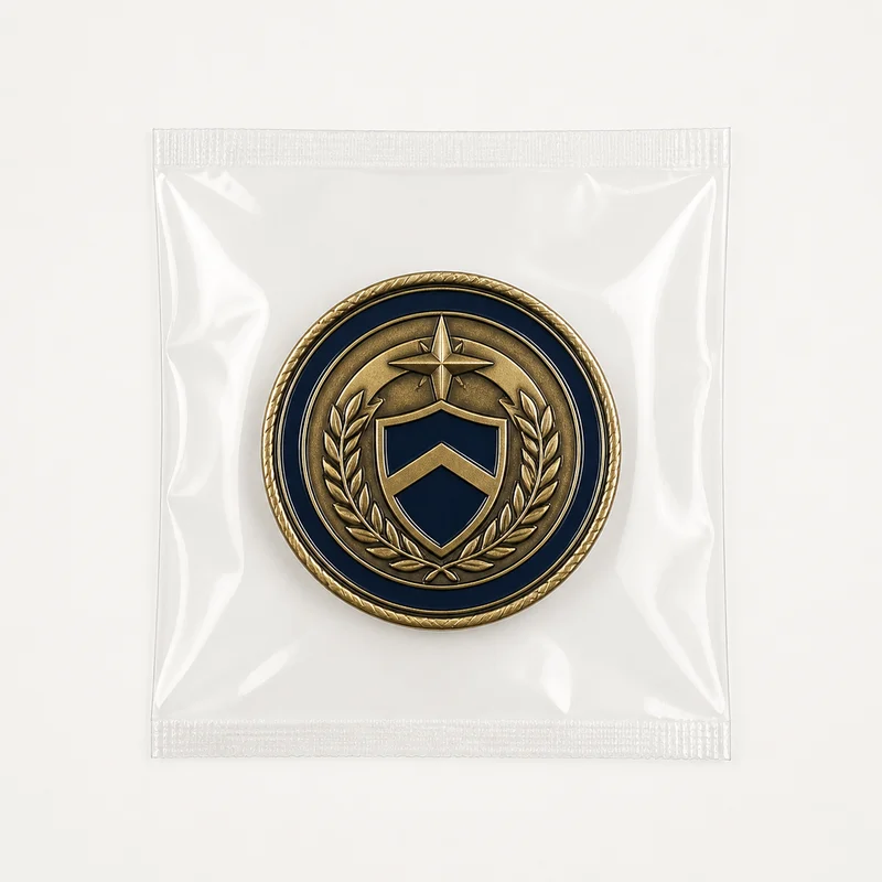 Coin sealed in a clear standard protective bag
