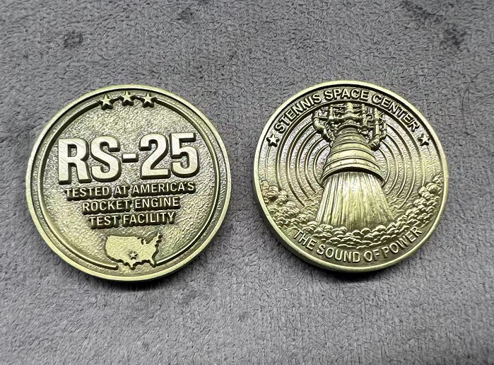 Physical Stennis challenge coin proof