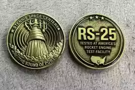Antique brass Stennis coin proof back