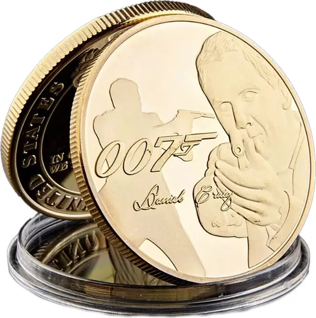 007 James Bond Walther PPK Death Spiral Sniper Scope Commemorative Gold Coin