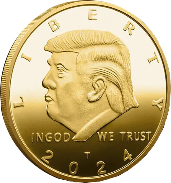 2024 Liberty Donald Trump Gold Plated Commemorative Tribute Coin