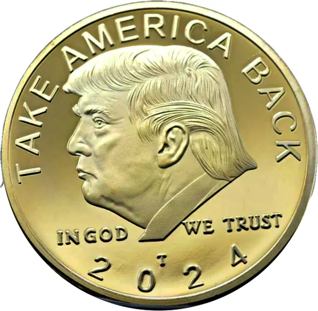 2024 TAKE AMERICA BACK Commander in Chief Donald Trump Gold on Gold Plated Collectible Coin