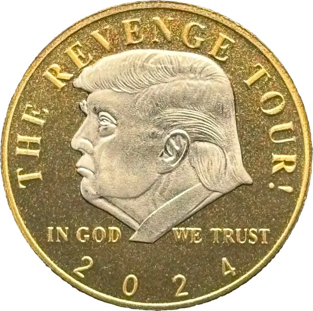 Donald Trump 2024 The Revenge Tour Commemorative Presidential Gold Plated Coin