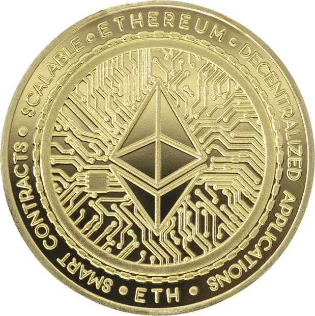 Ethereum Classic Blockchain Crypto Gold Plated Coin