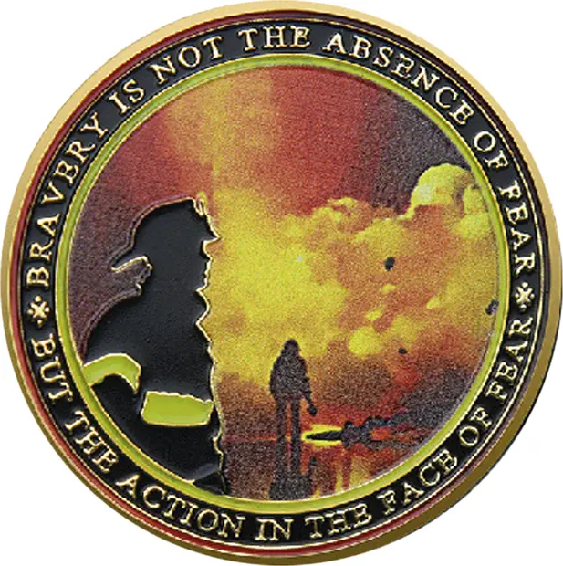 Firefighter Courage Tribute Gold Plated Challenge Coin