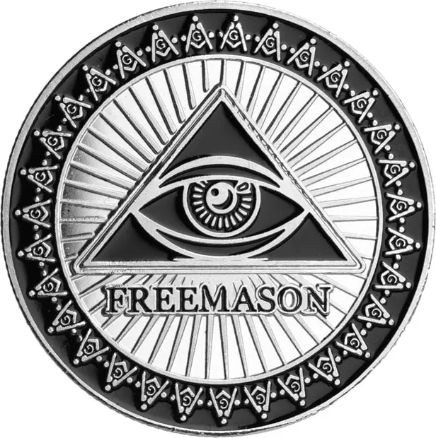 Freemason Masonic Ancient Black Silver Coin