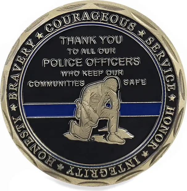 Law Enforcement Police Values Thank You Challenge Gold Plated Coin