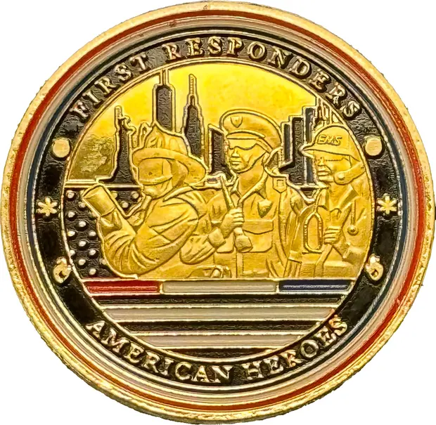Police First Responders American Heroes Gold Plated Coin