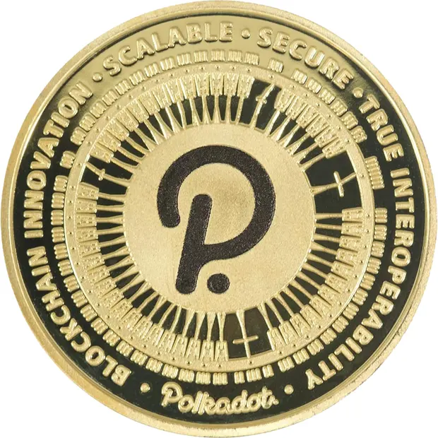 Polkadot Blockchain Crypto Gold Plated Coin