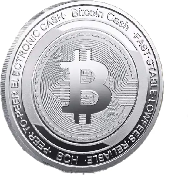 Silver Plated Bitcoin Coin Cash BCH Crypto Commemorative Cryptochips