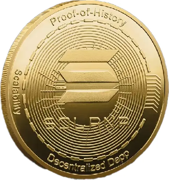 Solana Decentralized Depp Blockchain Crypto Gold Plated Coin