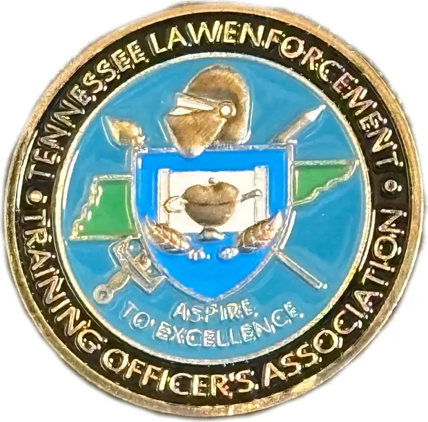 Tennessee Law Enforcement Training Officers Association Gold Plated Coin