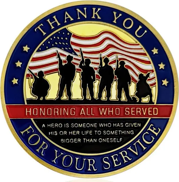 Thank you for Your Service Honor the Veterans Gold Plated Appreciation Coin