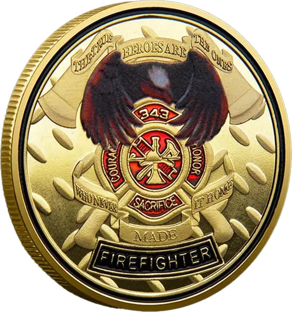 Thanksgiving Firefighters Prayer Challenge Commemorative Gold Plated Coin