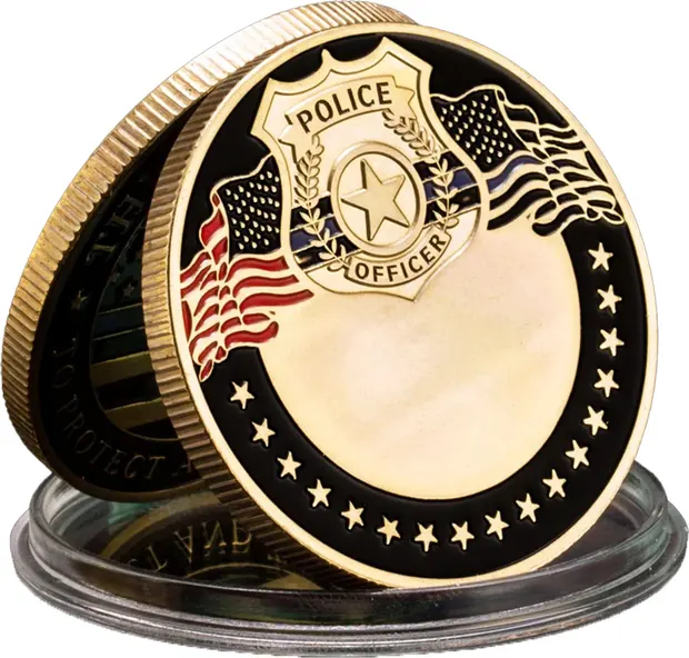 The Thin Blue Line United States Police Officer Badge Commemorative Coin