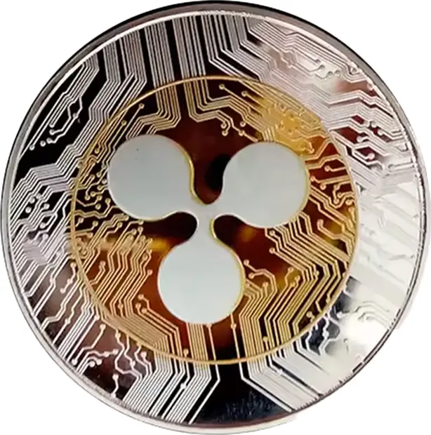 XRP Ripple Blockchain Crypto Gold on Silver Plated Coin